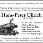 Traueranzeige Hans-Peter Ullrich