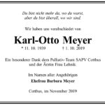 Traueranzeige Karl-Otto Meyer