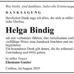 Danksagung Helga Bindig