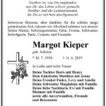 Traueranzeige Margot Kieper, geb. Schulze