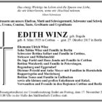 Traueranzeige EDITH WINZ, geb. Bogula