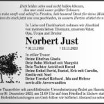Traueranzeige Norbert Just
