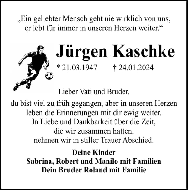 Traueranzeige Jürgen Kaschke