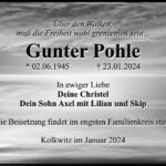 Traueranzeige Gunter Pohle