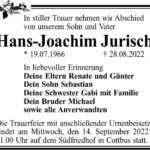 Traueranzeige Hans-Joachim Jurischk