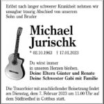 Traueranzeige Michael Jurischk