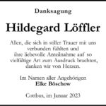 Danksagung Hildegard Löffler