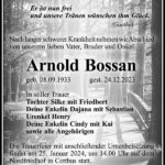 Traueranzeige Arnold Bossan