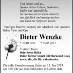 Traueranzeige Dieter Wenzke