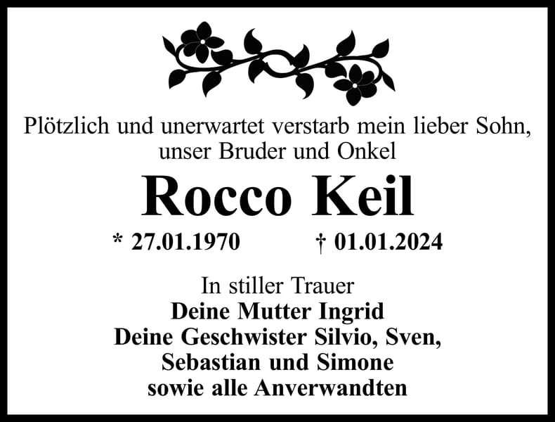 Traueranzeige Rocco Keil