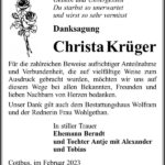Danksagung Christa Krüger