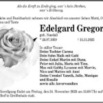 Traueranzeige Edelgard Gregor, geb. Nasdall