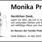 Danksagung Monika Probst