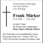 Traueranzeige Frank Märker