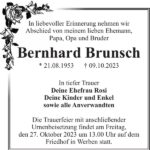 Traueranzeige Bernhard Brunsch