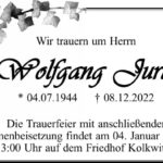Traueranzeige Wolfgang Jurth