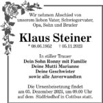 Traueranzeige Klaus Steiner