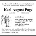 Traueranzeige Karl-August Poge
