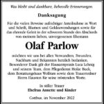Danksagung Olaf Parlow