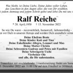 Traueranzeige Ralf Reiche