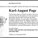 Danksagung Karl-August Poge
