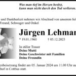 Traueranzeige Jürgen Lehmann