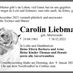 Traueranzeige Carolin Liebmann, geb. Misliworski