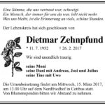 Traueranzeige Dietmar Zehnpfund