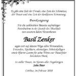Danksagung Basil Zenker