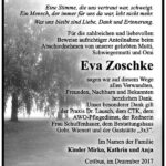 Danksagung Eva Zoschke