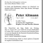 Traueranzeige Peter Altmann
