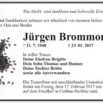 Traueranzeige Jürgen Brommont