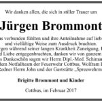 Danksagung Jürgen Brommont