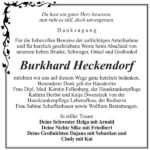 Danksagung Burkhard Heckendorf