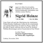 Danksagung Sigrid Heinze