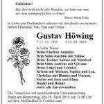 Traueranzeige Gustav Höwing