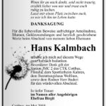 Traueranzeige Hans Kalmbach