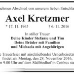 Traueranzeige Axel Kretzmer