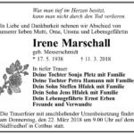 Traueranzeige Irene Marschall, geb. Messerschmidt