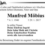 Traueranzeige Manfred Möbius