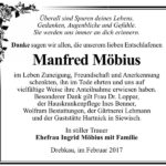 Danksagung Manfred Möbius