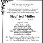 Traueranzeige Siegfried Müller