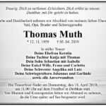 Traueranzeige Thomas Muth