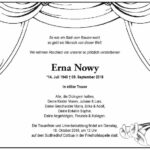 Traueranzeige Erna Nowy