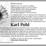 Traueranzeige Karl Pohl