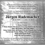 Traueranzeige Jürgen Rademacher
