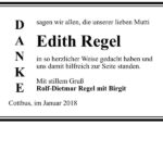 Danksagung Edith Regel