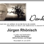 Traueranzeige Jürgen Rhönisch