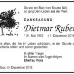 Danksagung Dietmar Ruben