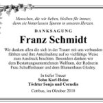 Danksagung Franz Schmidt